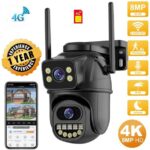 SIOVS HD Dual Lens PTZ 4G SIM Camera Monitor WiFi 360° ...
