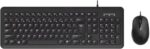 HP KM160 Wired Mouse and Keyboard Combo Wired USB Stand...
