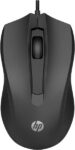 HP 100 Wired Ambidextrous Optical Mouse Ambidextrous, E...