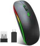 FKU 2.4GHz Wireless + Bluetooth 5.1 Mouse, Multi-Device...