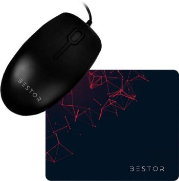 Bestor 2 in 1 combo wired Mouse with Gaming Mouse Mat N...