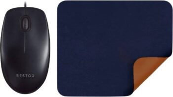 Bestor 2 in 1 COMBO wired Mouse with PU Vegan Leather M...