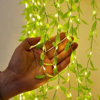 Artificial Vines Curtain Lights,Fake Greenery Garland W...