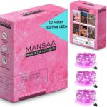 MANSAA 100 LEDs 10.08 m Pink Color Changing Bulb Rice L...