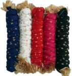 Cotton Blend Solid Dupatta For Women,Pack of 5_Gold Print Pack of 5