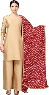 Women's Vegan Silk Bandhni Dupatta (42" X 2.5 Meters)