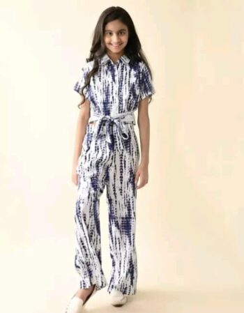 Girls Tie & Dye Printed Co-rd Set | Western wear Top & Bottom Set