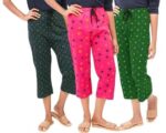 Women's Printed Capri Pants / Night Pants - Pack of 3