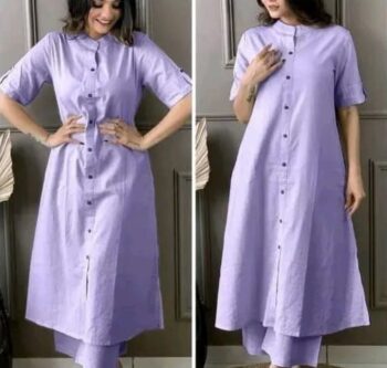 Women's Cotton Co-rd Set with Pockets in Top | Kurti & Palazzo Set