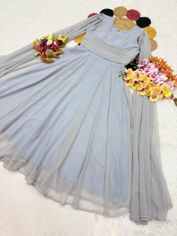 Launching Our Latest Faux Georgette Stylist Gown with Handwork– Where Elegance Meets Comfort!