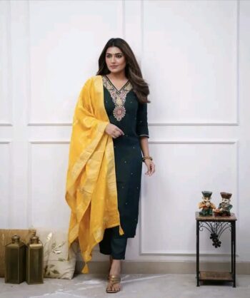 Women's Partywear Kurta, Bottom and Duppata Set