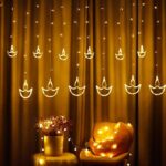 Refulgix 138 LEDs 3 m Yellow Flickering, Steady Diya Ri...