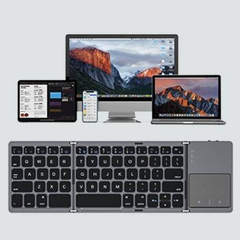 Cpixen Foldable Bluetooth Keyboard with Touchpad, Tri-F...