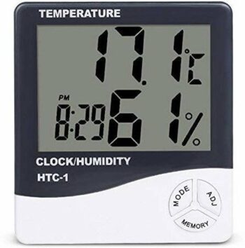 AWICLA Hygrometer Thermometer with Clock TEMP AND HUMID...