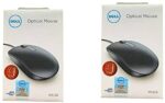 DELL MS116 OPTICAL MOUSE SET OF 2 Wired Ambidextrous Op...