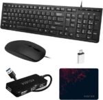 Bestor Set of 5 Combo,USB Wired Keyboard,Wire Mouse,Mou...