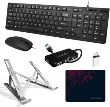 Bestor Set of 6,USB Wired Keyboard,Wire Mouse,L.P Stand...