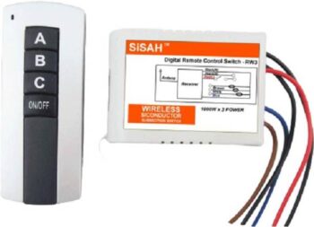 SiSAH Plastic 3 Way RF Wireless Remote Control Switch (...