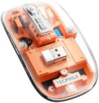 TECPHILE Transparent Bluetooth Wireless Mouse Three Mod...