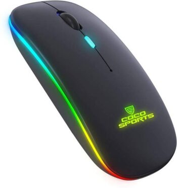 COCONUT WM12 Rechargeable Wireless Mouse with RGB LED B...