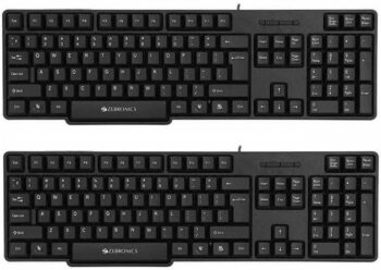 ZEBRONICS zeb k20 usb wired uv coted good quality keybo...