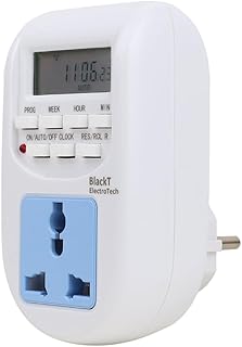 Blackt Electrotech BT41P 230 Volt 10 Amps 24x7 Energy-Saving Timer Plug Socket | Digital Programmable for Lights & Other Home Appliances