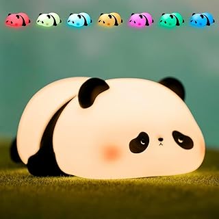 One94Store Kids Sleeping Panda Night Light Touch Silicone Animal Night Lamp | Rechargeable LED Bedside Lamp for Children's Bedroom | Ideal Gift for Boys, Girls, Toddlers, and Nursery