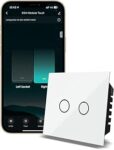 CONBRE SW2 Wi-Fi Smart Modular 2 Gang Touch Switch for Home automation | Suitable for upto 1.5 ton AC, gyser & 16A switch socket etc | Compatible with Alexa, google Assistance & Siri (White)