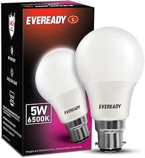 Eveready 5 Watts Led_Bulb_5 Light|Long Life & Low Maintenance|Mercury-Free|High Efficiency & Glare-Free Light|100 Lumens Per Watts|Cool Day Light (6500K), B22
