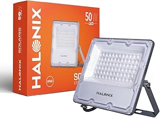 Halonix Aluminium 50W Waterproof Outdoor led Flood Light|Halogen Light, Focus Light for Garage, Parking, Shop -(Cool White)-Pack of 1|Short Circuit & Surge Protection.