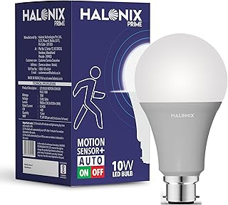 Halonix 10W Radar motion sensor Led Bulb, Auto on-Auto off, Pack of 1, White