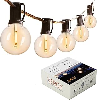 XERGY Outdoor String Lights 25 Feet G40 Globe Lights with 26 Edison Break Proof Bulbs (1 Spare), Light for Backyard Terrace Garden Balcony Party Decor Diwali Lights for Home Decoration