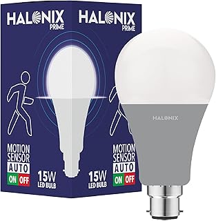 Halonix 15W Motion Sensor Led bulb | Color-6500K White | Auto on- Auto Off light | Motion sensor light | Pack of 1 | Base-B22