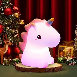 One94Store Rechargeable Baby Unicorn Silicone Night Lamp – Touch Sensor Control with 7-Color LED Light for Kids' Bedroom Decor and Ideal Gift for Babies and Toddlers
