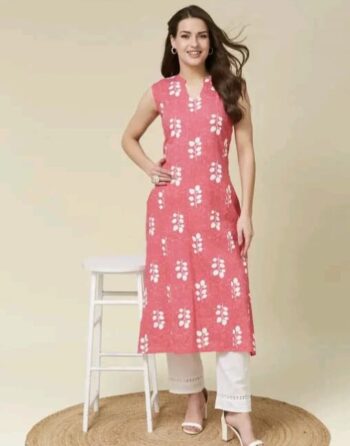 Women's Cotton Printed Kurta & Pant Set